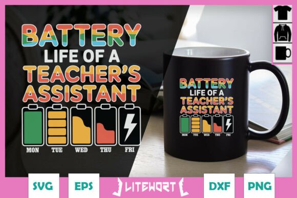 Battery Life of Teacher's Assistant SVG Graphics