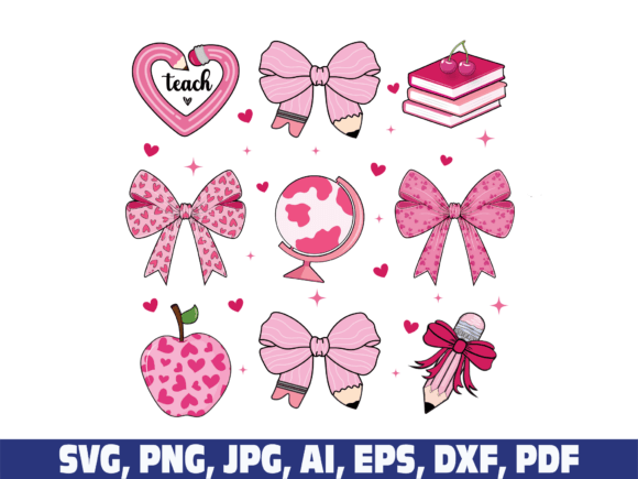 Coquette Bow Teacher Valentine Svg Png: Graphics for Crafts