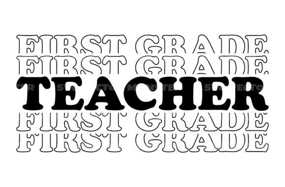 First Grade Teacher Stacked Svg: Graphics for Crafts