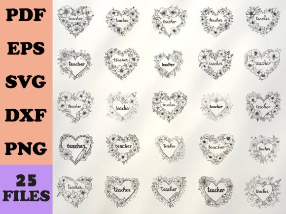 Floral Teacher Heart Svg: Graphics and Crafts for Branding