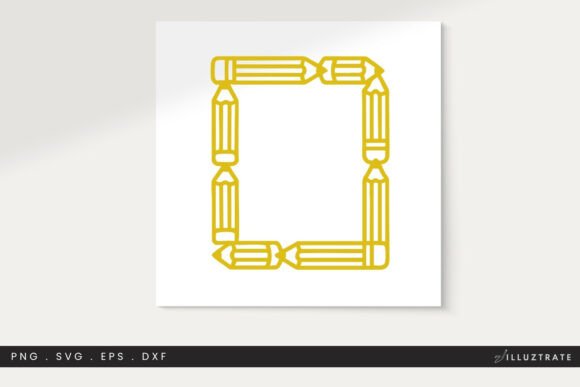 Pencil Frame SVG, School Border Clipart
