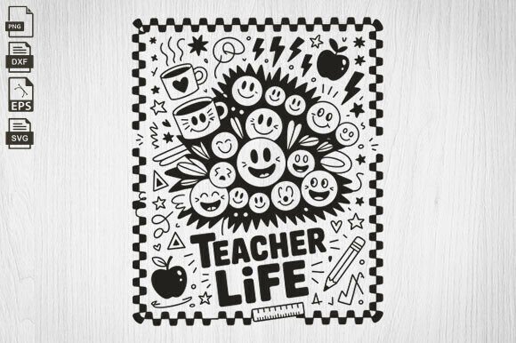 Retro Teacher Life SVG, Teacher PNG