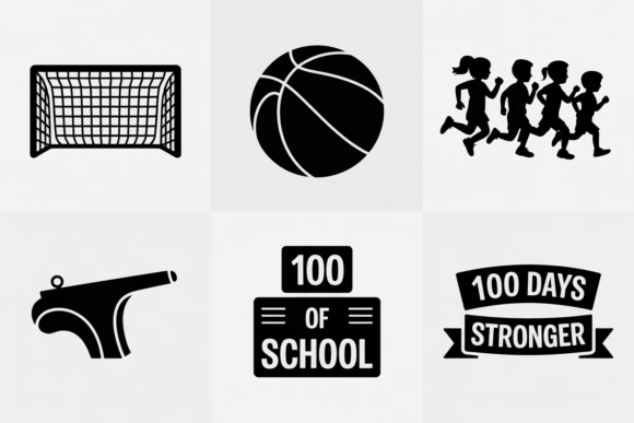 Sports and School Icons SVG Bundle