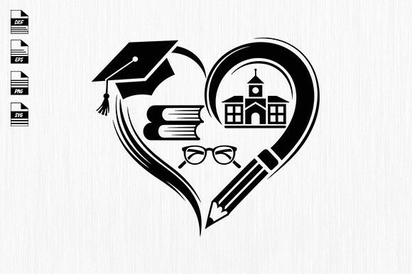 Teacher Heart Svg, Teacher Love Graphics